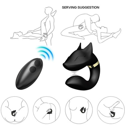 ARMONY - VIBRATORE FOX PER COPPIA TELECOMANDO NERO - ARMONY FOR COUPLES | Lingerie Harness Boutique