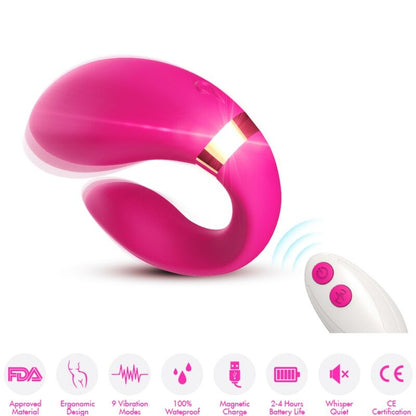 ARMONY - VIBRATORE A MEZZALUNA PER COPPIA TELECOMANDO FUCSIA - ARMONY FOR COUPLES | Lingerie Harness Boutique