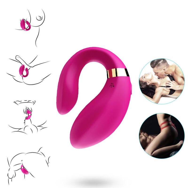 ARMONY - VIBRATORE A MEZZALUNA PER COPPIA TELECOMANDO FUCSIA - ARMONY FOR COUPLES | Lingerie Harness Boutique