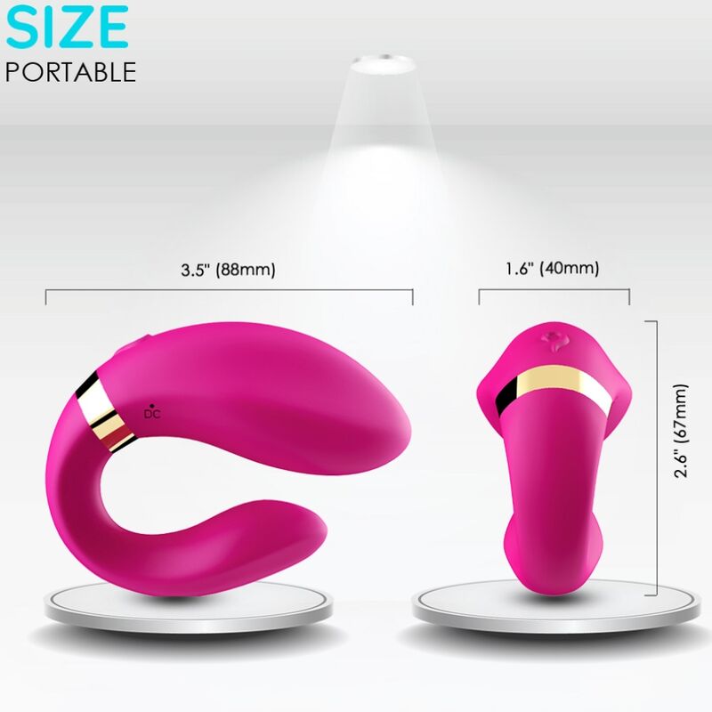 ARMONY - VIBRATORE A MEZZALUNA PER COPPIA TELECOMANDO FUCSIA - ARMONY FOR COUPLES | Lingerie Harness Boutique