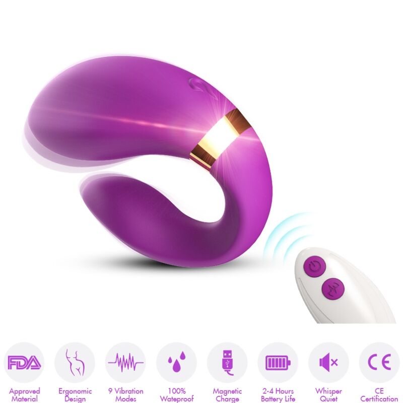 ARMONY - VIBRATORE A MEZZALUNA PER COPPIA TELECOMANDO VIOLA - ARMONY FOR COUPLES | Lingerie Harness Boutique