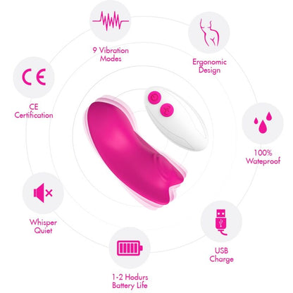 ARMONY - MUTANDINA INDOSSABILE CON VIBRATORE TELECOMANDO BUTTERFLY ROSA - ARMONY WEARABLES | Lingerie Harness Boutique