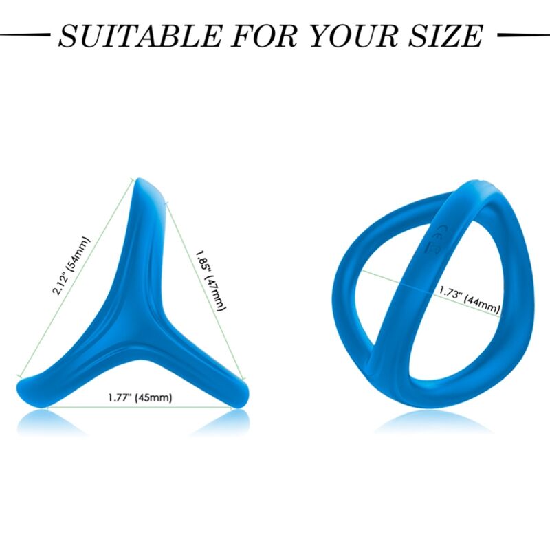 ARMONY - ANELLO TRESOR DOPPIO IN SILICONE BLU - ARMONY FOR HIM | Lingerie Harness Boutique