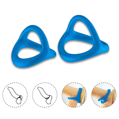 ARMONY - ANELLO TRESOR DOPPIO IN SILICONE BLU - ARMONY FOR HIM | Lingerie Harness Boutique