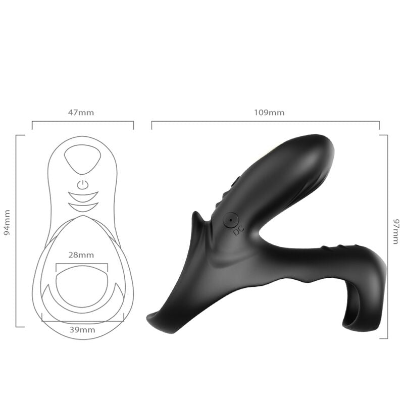 ARMONY - ANELLO VIBRATORE DOPPIO RANGER PER COPPIA NERO - ARMONY FOR HIM | Lingerie Harness Boutique