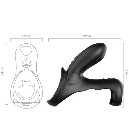 ARMONY - ANELLO VIBRATORE DOPPIO RANGER PER COPPIA NERO - ARMONY FOR HIM | Lingerie Harness Boutique