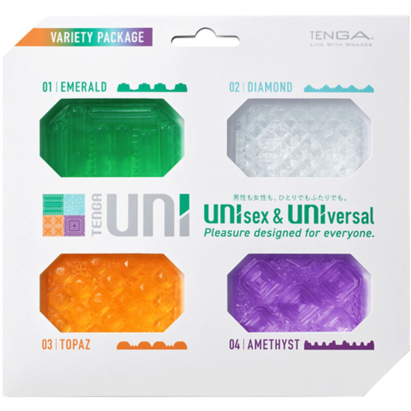 TENGA - CONFEZIONE DITALE MASTURBATORE UNI VARIETY 4 UNIT - TENGA | Lingerie Harness Boutique