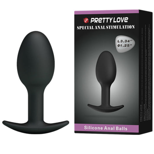 PRETTY LOVE - PLUG ANALE IN SILICONE 6.5 CM NERO - PRETTY LOVE BOTTOM | Lingerie Harness Boutique