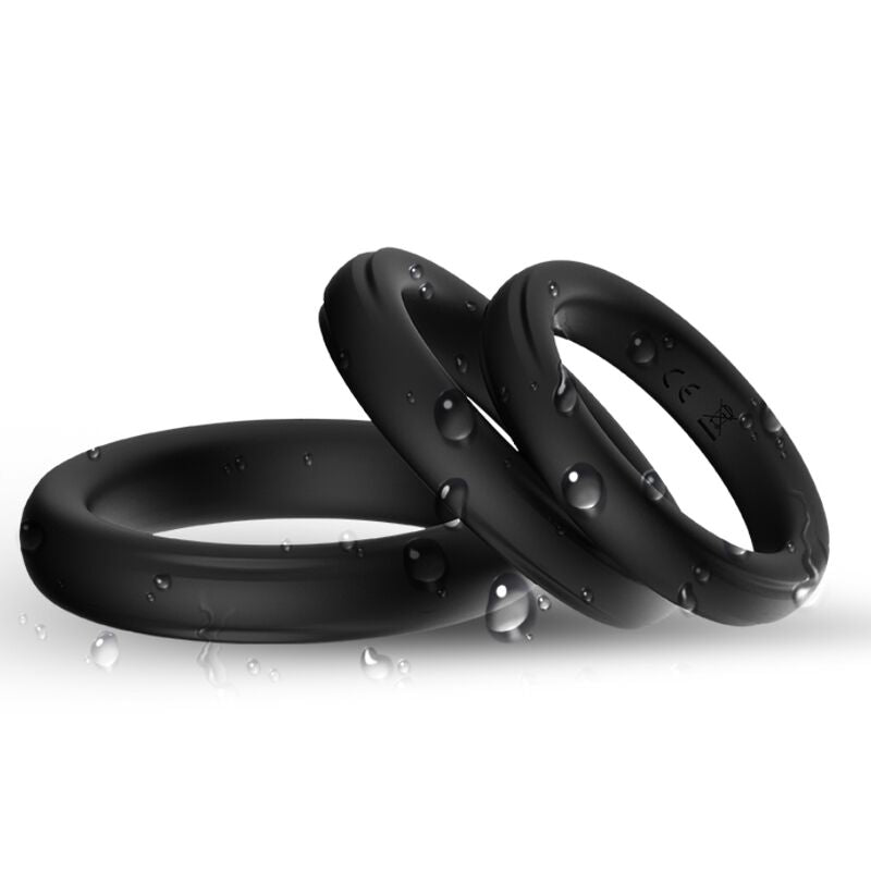 ARMONY - ANELLO TRIPLO IN SILICONE NERO - ARMONY FOR HIM | Lingerie Harness Boutique