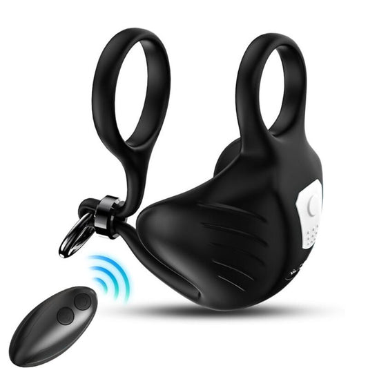 ARMONY - MANTA SCROTUM VIBRATING RING BLACK REMOTE CONTROL