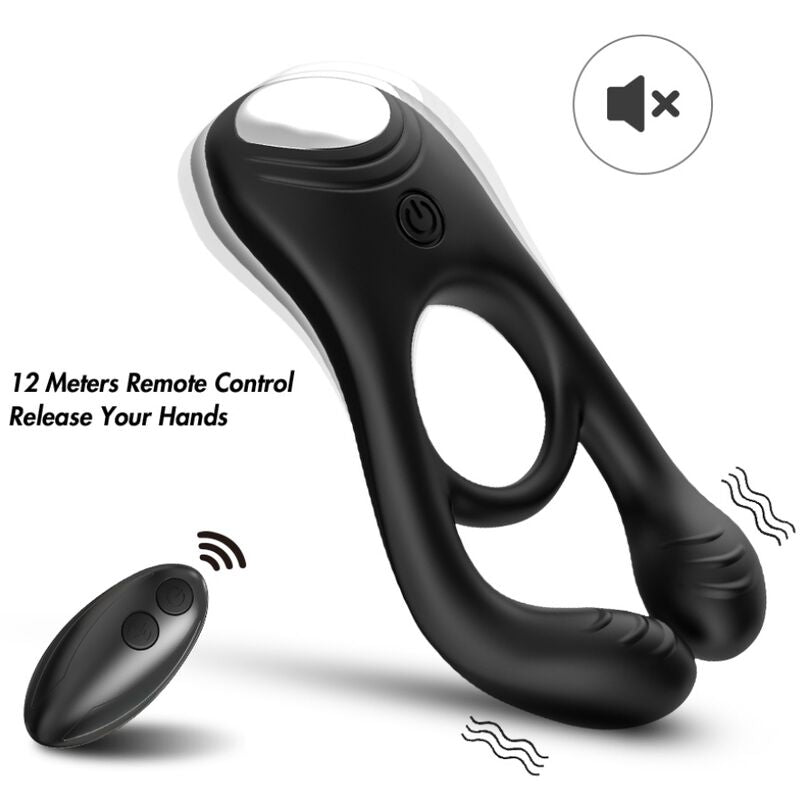 ARMONY - VEYRON DOPPIO ANELLO VIBRATORE GIOCATTOLO PER COPPIA TELECOMANDO NERO - ARMONY FOR HIM | Lingerie Harness Boutique