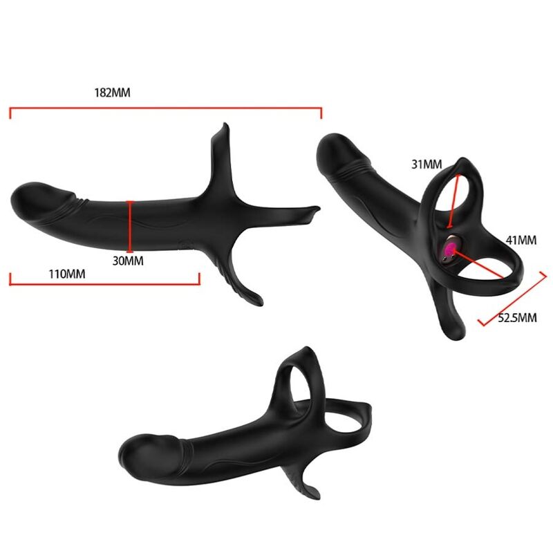 ARMONY - DILDO CON ANELLO E VIBRATORE TELECOMANDO NERO - ARMONY FOR HIM | Lingerie Harness Boutique