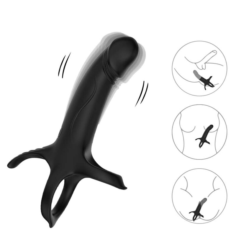 ARMONY - DILDO CON ANELLO E VIBRATORE TELECOMANDO NERO - ARMONY FOR HIM | Lingerie Harness Boutique
