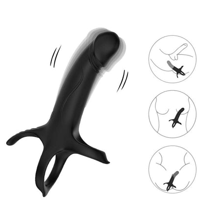 ARMONY - DILDO CON ANELLO E VIBRATORE TELECOMANDO NERO - ARMONY FOR HIM | Lingerie Harness Boutique