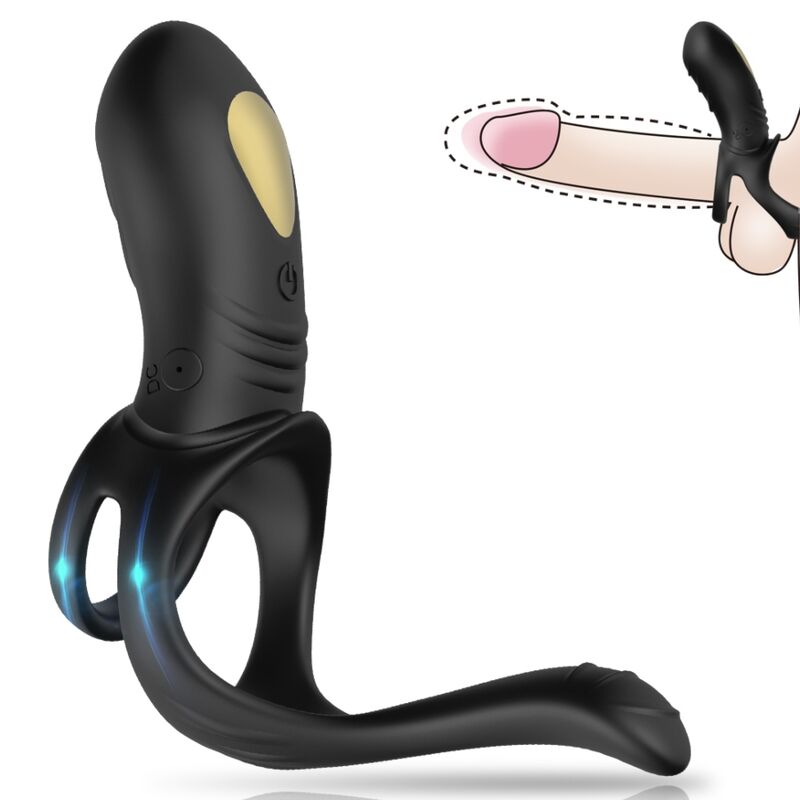 ARMONY - ANELLO VIBRATORE JOY JUMPER PER COPPIA E PLUG ANALE NERO - ARMONY FOR HIM | Lingerie Harness Boutique
