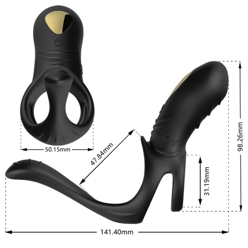 ARMONY - ANELLO VIBRATORE JOY JUMPER PER COPPIA E PLUG ANALE NERO - ARMONY FOR HIM | Lingerie Harness Boutique