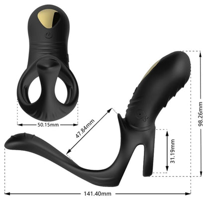 ARMONY - ANELLO VIBRATORE JOY JUMPER PER COPPIA E PLUG ANALE NERO - ARMONY FOR HIM | Lingerie Harness Boutique
