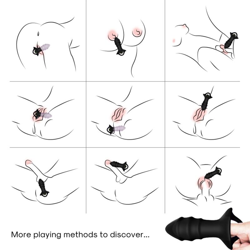 ARMONY - VIBRATORE A DITA KYLIN E TELECOMANDO CON PRESA ANALE NERO - ARMONY ANAL | Lingerie Harness Boutique