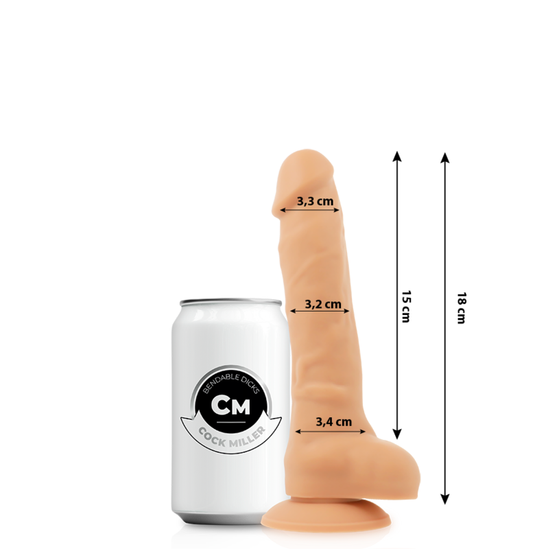 COCK MILLER - ARTICULATED DENSIT SILICONE COCKSIL 18 CM