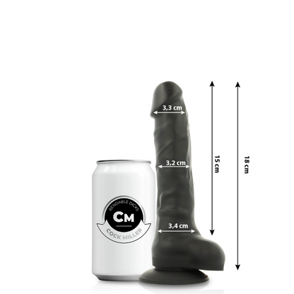 COCK MILLER - COCKSIL IN SILICONE DENSITY ARTICULATABLE BLACK 18 CM