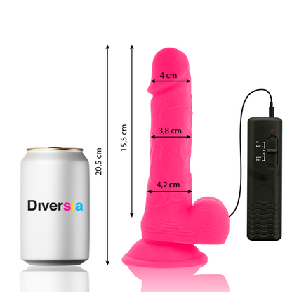 DIVERSIA - DILDO VIBRANTE FLESSIBILE ROSA 20.5 CM -O- 4.2 CM - DIVERSIA | Lingerie Harness Boutique