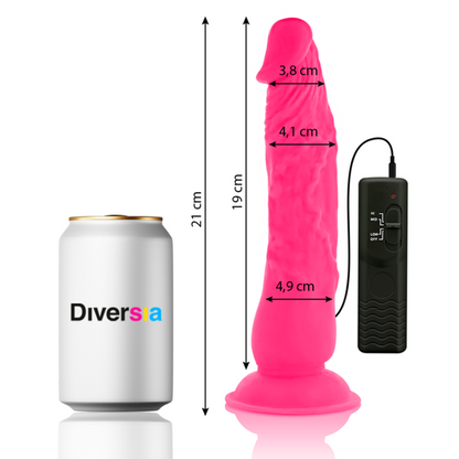 DIVERSIA - DILDO VIBRANTE FLESSIBILE ROSA 21 CM -O- 4.9 CM - DIVERSIA | Lingerie Harness Boutique