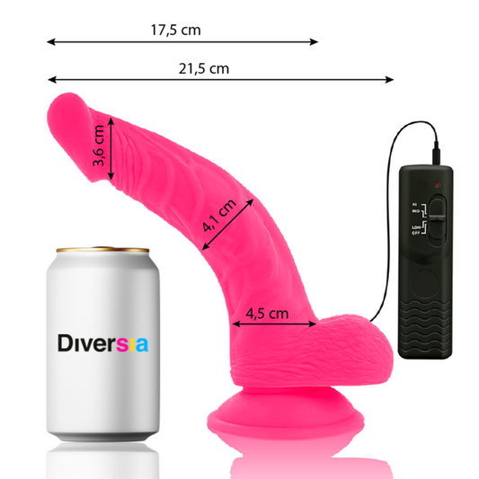 DIVERSIA - DILDO VIBRANTE FLESSIBILE ROSA 21.5 CM -O- 4.5 CM - DIVERSIA | Lingerie Harness Boutique