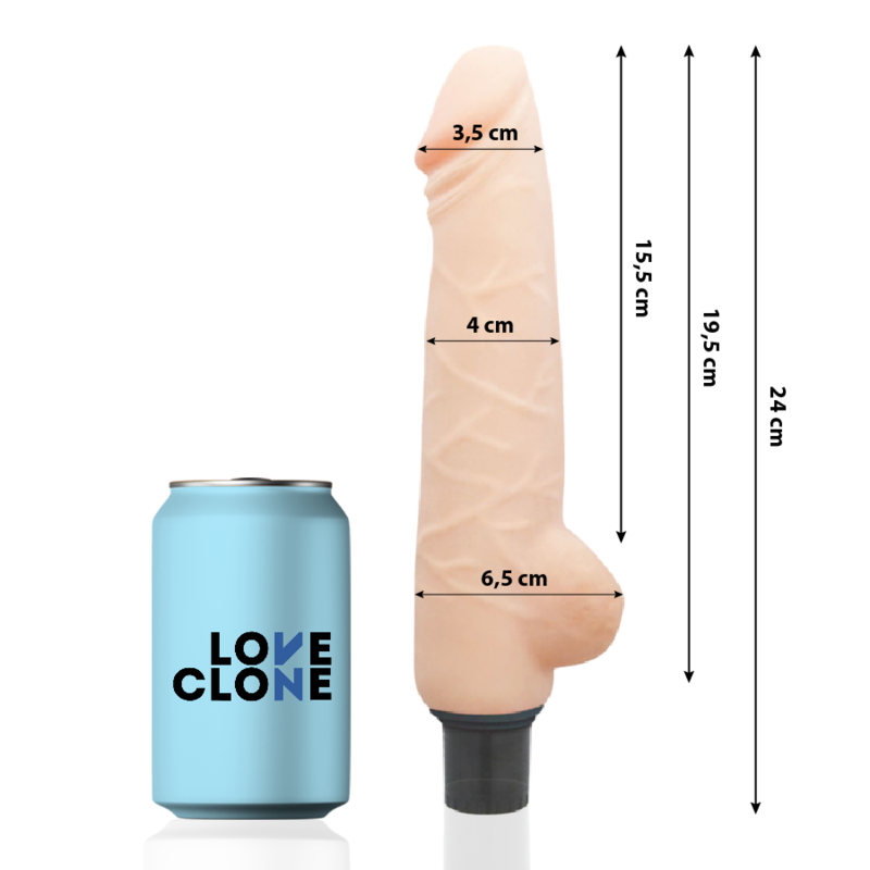 LOVECLONE - VIBRATORE HARALD AUTOLUBRIFICANTE 24 CM -O- 4 CM - LOVECLONE | Lingerie Harness Boutique