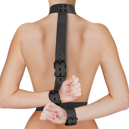 FETISH SUBMISSIVE BONDAGE - SET DI CONTENIMENTO DEL CORPO CON COLLETTO E POLSINI - FETISH SUBMISSIVE BONDAGE | Lingerie Harness Boutique