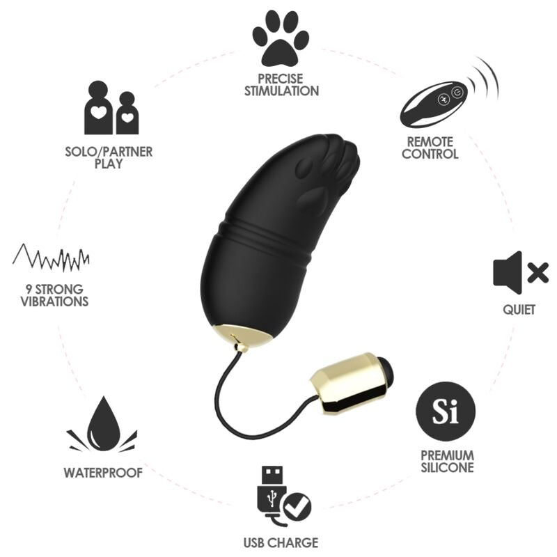ARMONY - VIBRATORE KITTY EGG G-SPOT TELECOMANDO NERO - ARMONY STIMULATORS | Lingerie Harness Boutique