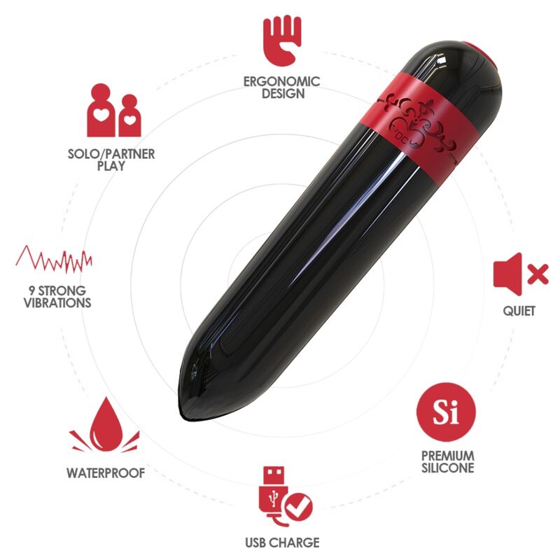 ARMONY - PROIETTILE VIBRATORE ROCKET NERO - ARMONY STIMULATORS | Lingerie Harness Boutique