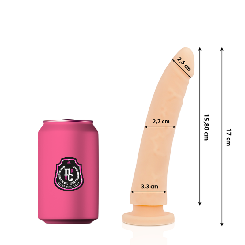 DELTA CLUB - GIOCATTOLI DILDO SILICONE MEDICO NATURALE 17 CM -O- 3 CM - DELTACLUB | Lingerie Harness Boutique