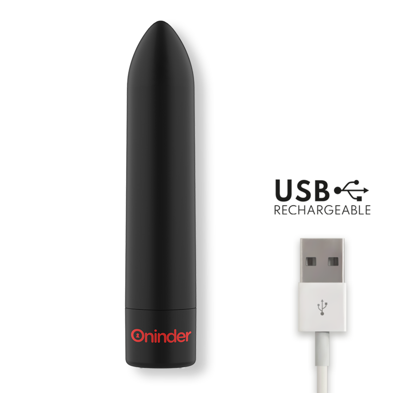 ONINDER - BERLIN VIBRATORE BULLET NERO 9 MODALITÀ 8,5 X 2 CM - APP GRATUITA - ONINDER | Lingerie Harness Boutique