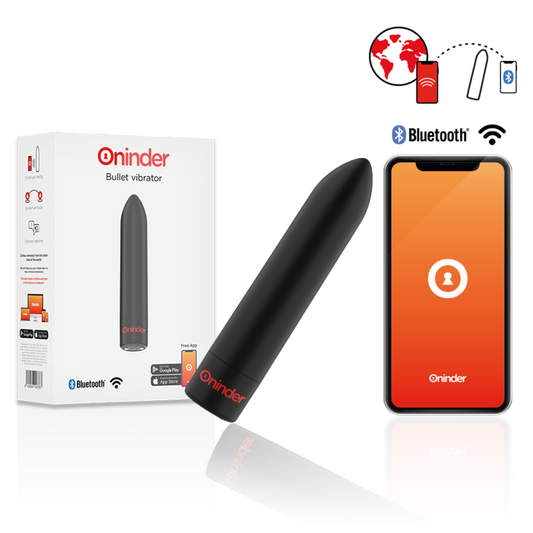 ONINDER - BERLIN VIBRATORE BULLET NERO 9 MODALITÀ 8,5 X 2 CM - APP GRATUITA - ONINDER | Lingerie Harness Boutique