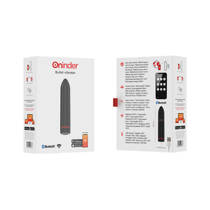 ONINDER - BERLIN VIBRATORE BULLET NERO 9 MODALITÀ 8,5 X 2 CM - APP GRATUITA - ONINDER | Lingerie Harness Boutique
