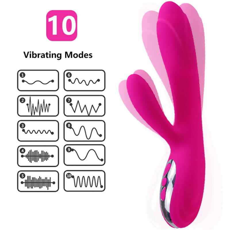 ARMONY - VIBRATORE E STIMOLATORE FLESSIBILE CON EFFETTO CALORE FUCSIA - ARMONY VIBRATORS | Lingerie Harness Boutique