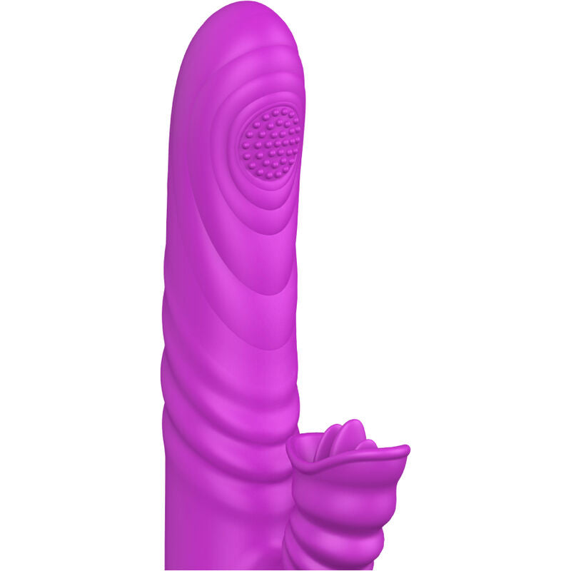 ARMONY - VIBRATORE MULTIFUNZIONE ANGELIA CON EFFETTO CALORE STIMOLANTE LINGUA VIOLA - ARMONY VIBRATORS | Lingerie Harness Boutique