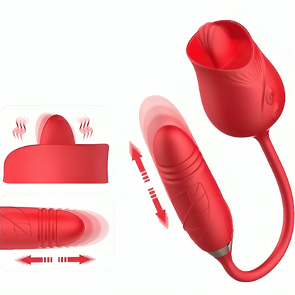 ARMONY - VIBRATORE DI FIORI DELIZIOSI E SPINTA CON LINGUA ROSSA - ARMONY STIMULATORS | Lingerie Harness Boutique