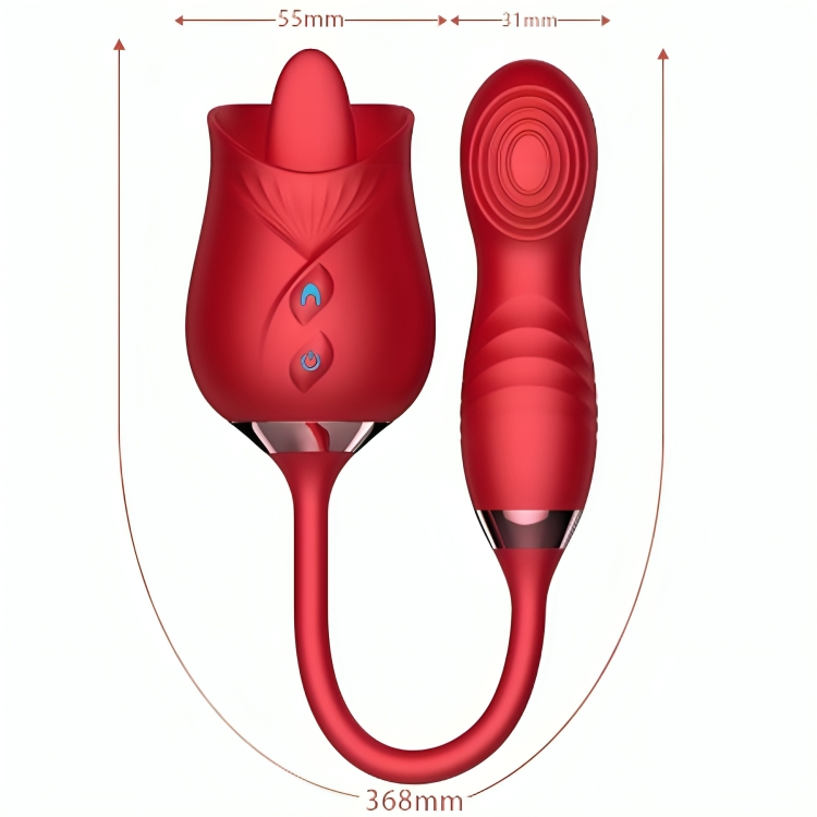 ARMONY - VIBRATORE DI FIORI DELIZIOSI E BUMPING CON LINGUA ROSSA - ARMONY STIMULATORS | Lingerie Harness Boutique