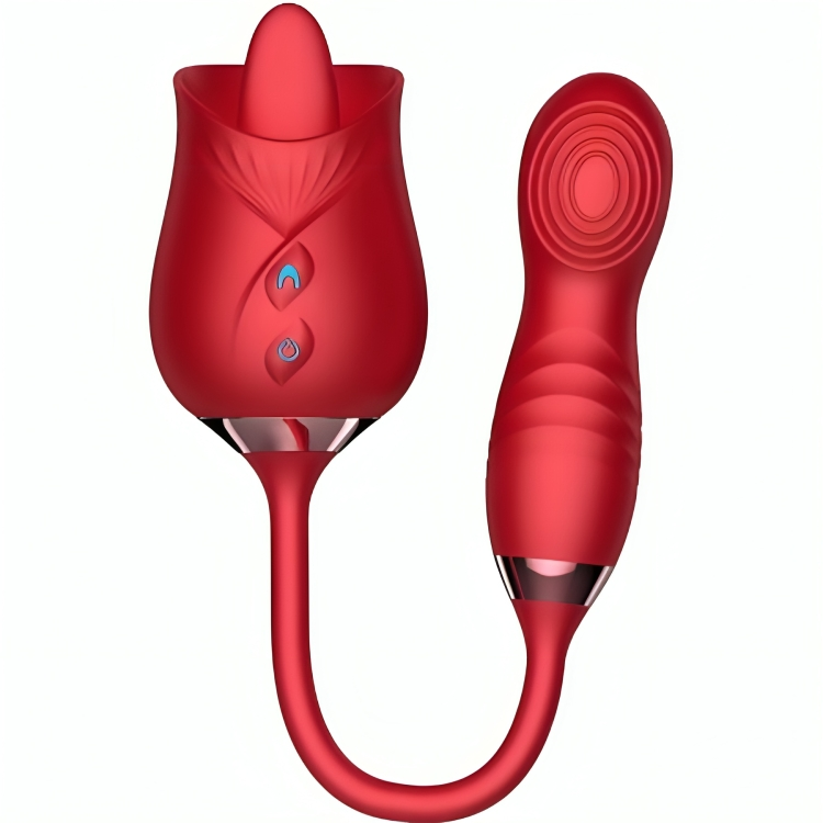 ARMONY - VIBRATORE DI FIORI DELIZIOSI E BUMPING CON LINGUA ROSSA - ARMONY STIMULATORS | Lingerie Harness Boutique
