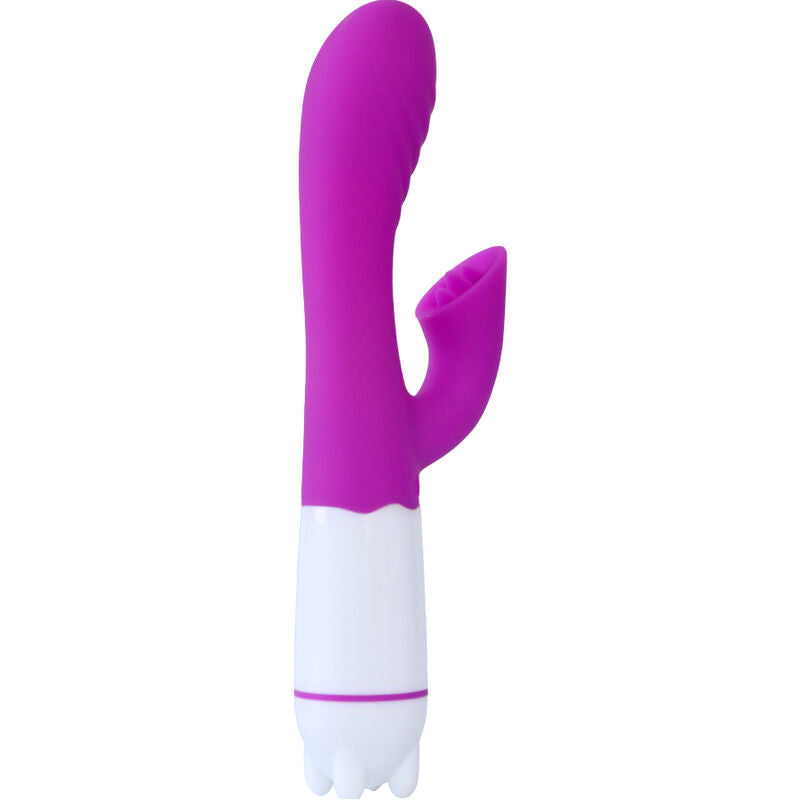 ARMONY - VIBRATORE E STIMOLATORE HAPPY CON LINGUA RICARICABILE VIOLA - ARMONY VIBRATORS | Lingerie Harness Boutique