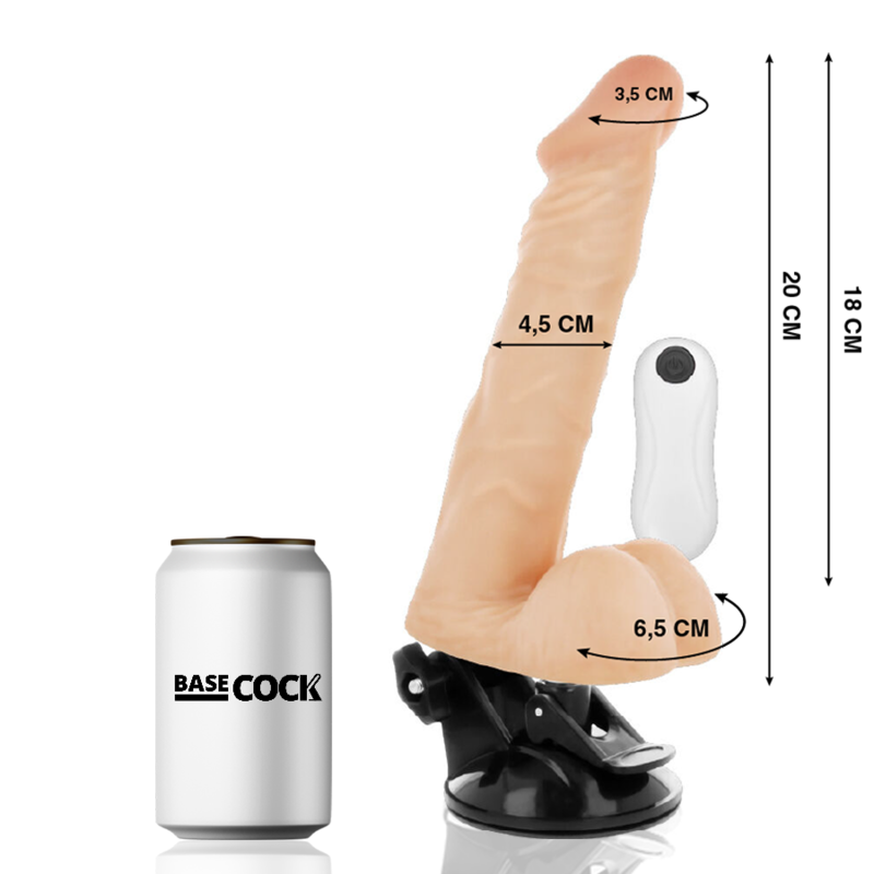 BASECOCK - ARTICULATING VIBRATOR REMOTE CONTROL NATURAL 20 CM -O- 4.5 CM