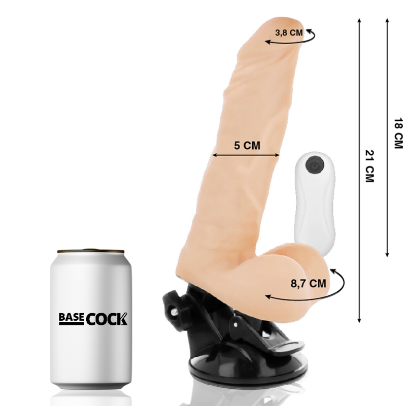 BASECOCK - ARTICULATING VIBRATOR REMOTE CONTROL NATURAL 21 CM -O- 5 CM