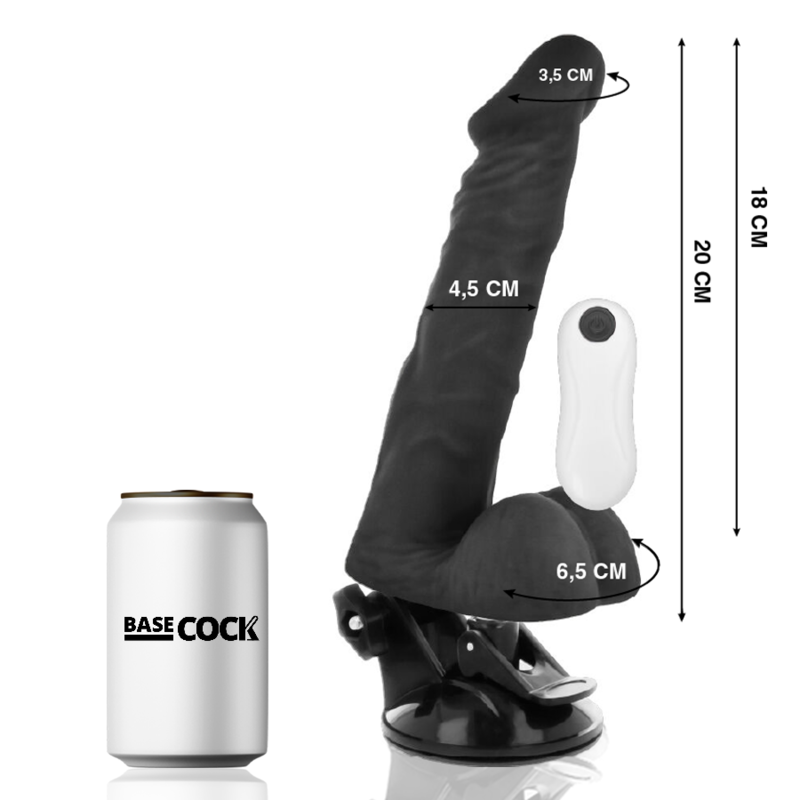 BASECOCK - ARTICULATING VIBRATOR REMOTE CONTROL NATURAL 20 CM -O- 4.5 CM