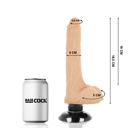 BASECOCK - REALISTIC VIBRATOR 2-1 NATURAL 18.5 CM -OR- 4 CM