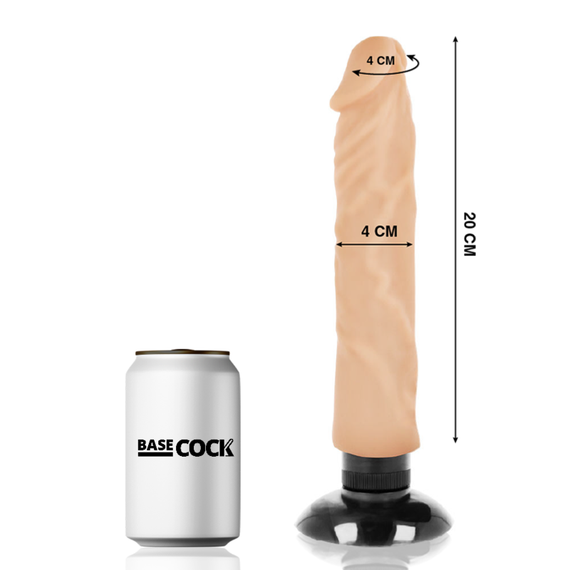 BASECOCK - REALISTIC VIBRATOR 2-1 NATURAL 20 CM -OR- 4 CM