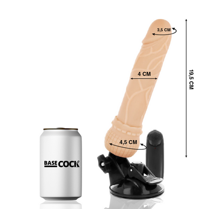 BASECOCK - VIBRATORE TELECOMANDO NATURALE REALISTICO 19.5 CM -O- 4 CM