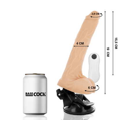 BASECOCK - REALISTIC NATURAL REMOTE CONTROL VIBRATOR 19 CM -OR- 4 CM