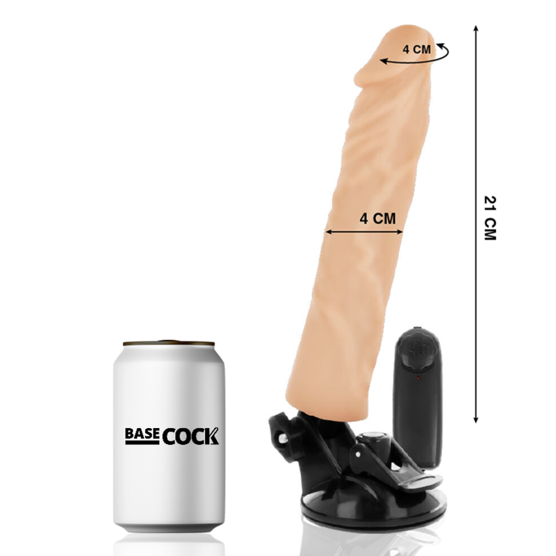 BASECOCK - REALISTIC VIBRATOR REMOTE CONTROL NATURAL 21 CM -O- 4 CM