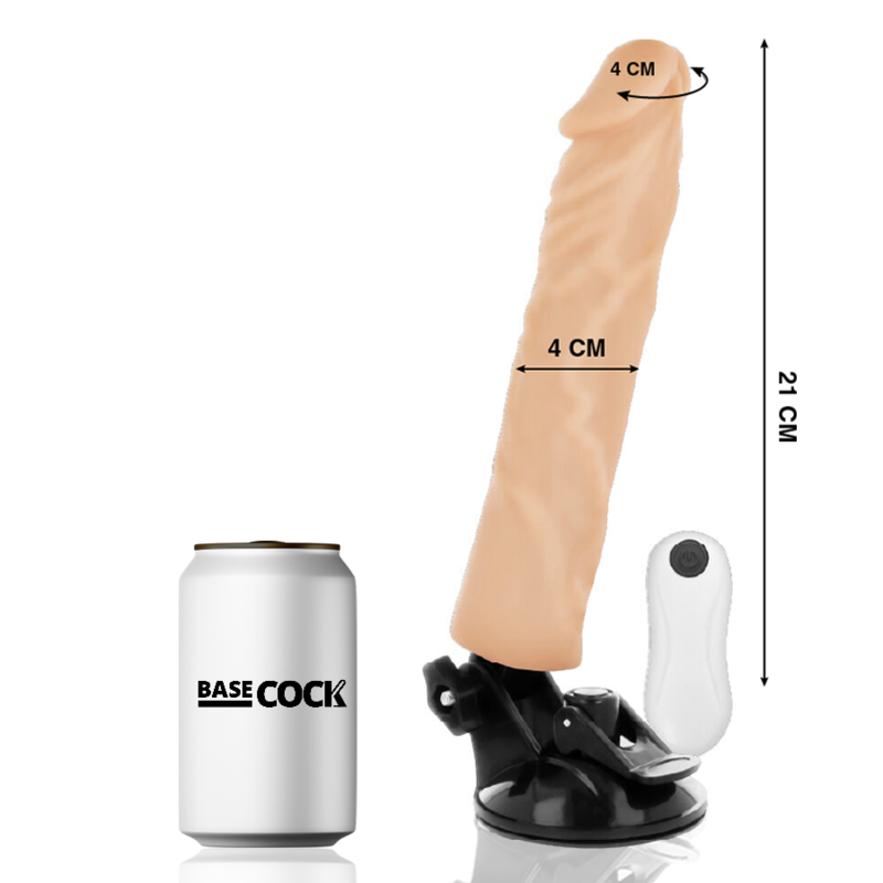 BASECOCK - REALISTIC VIBRATOR REMOTE CONTROL NATURAL 21 CM -O- 4 CM